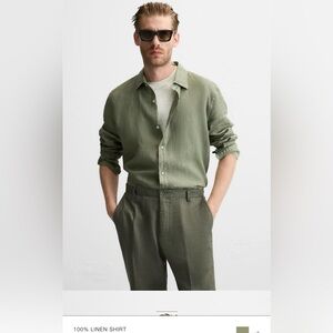 100% LINEN shirt in Blue XL - NWOT